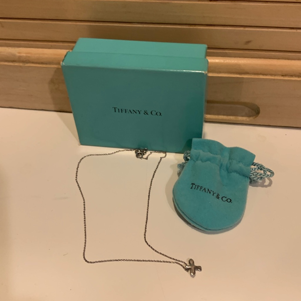 Rare Tiffany Bird /Cross Necklace 16 Inch Chain